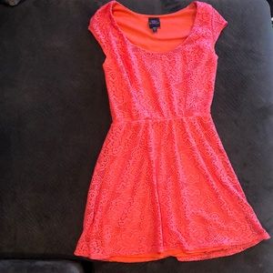 Coral short sleeve dress